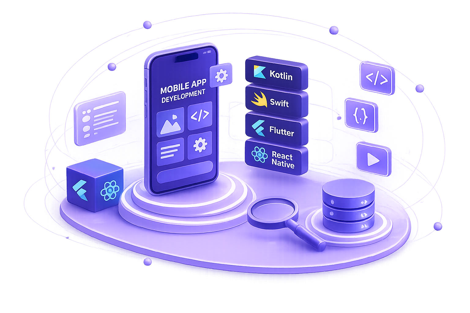 Mobile App Development Internship student learning Android and iOS app development, Flutter, React Native, Kotlin, Swift, UI development, and cross-platform mobile applications at TRL FutureX.