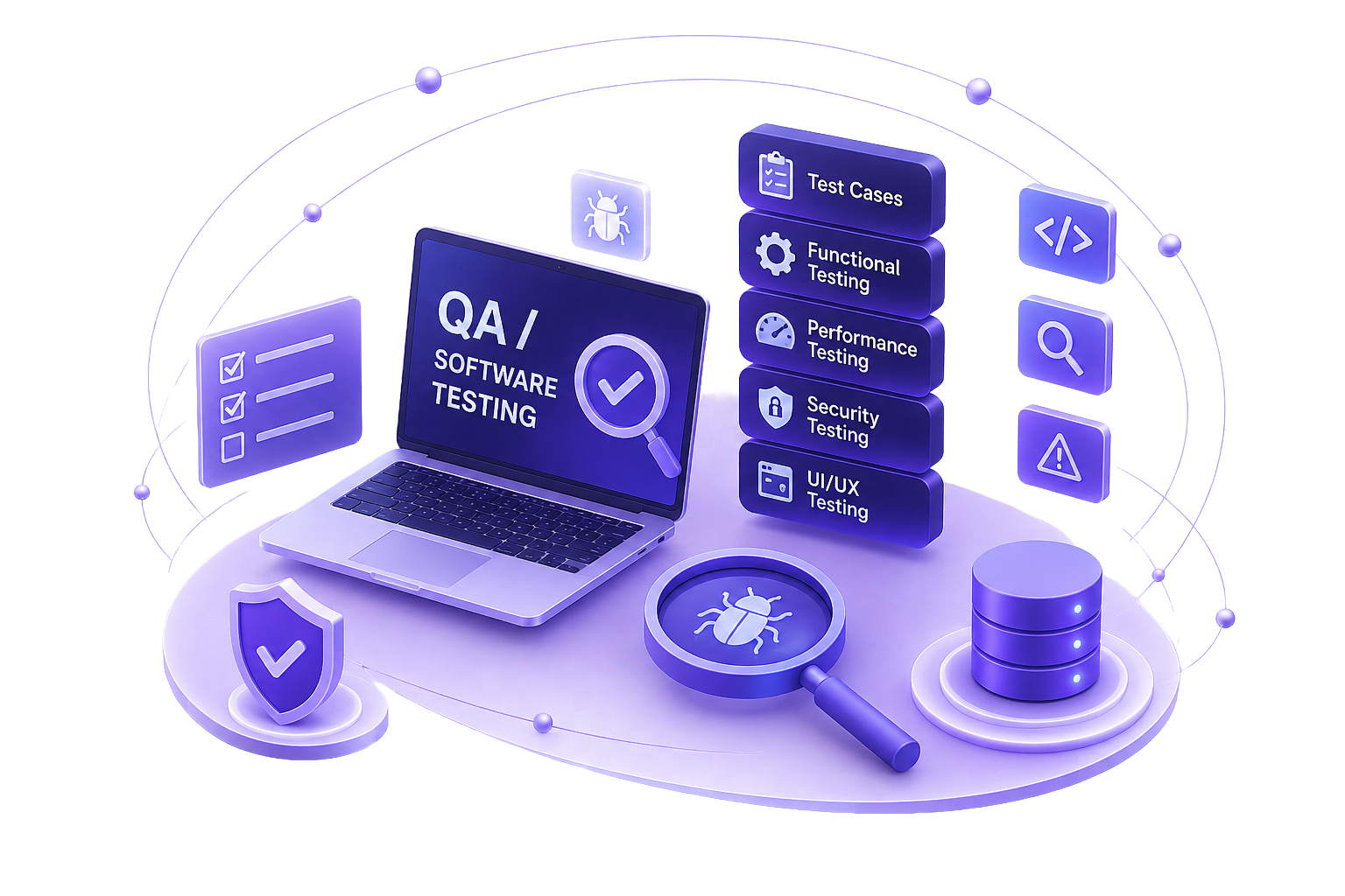 QA & Software Testing Internship student learning manual testing, automation testing, test case design, functional testing, performance testing, security testing, and bug reporting at TRL FutureX.