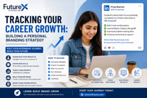 Personal branding after online internship with LinkedIn profile showcasing projects and skills