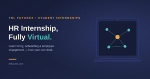 Student attending HR online internship video call from home